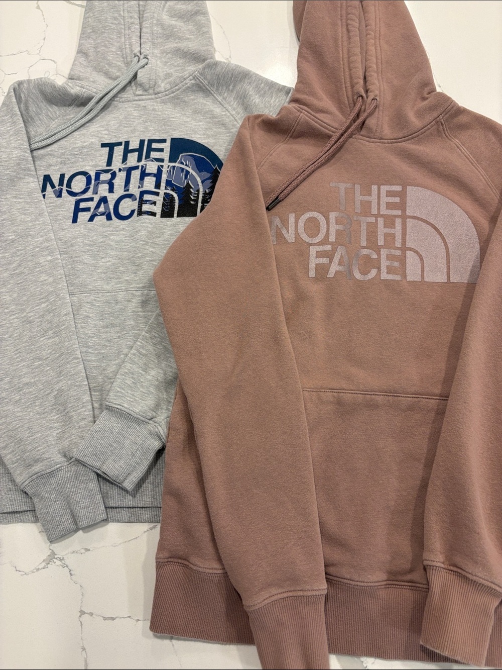 The North Face Hooded Sweatshirts ~ Heather Gray & Dusty Rose ~ Both X-Small